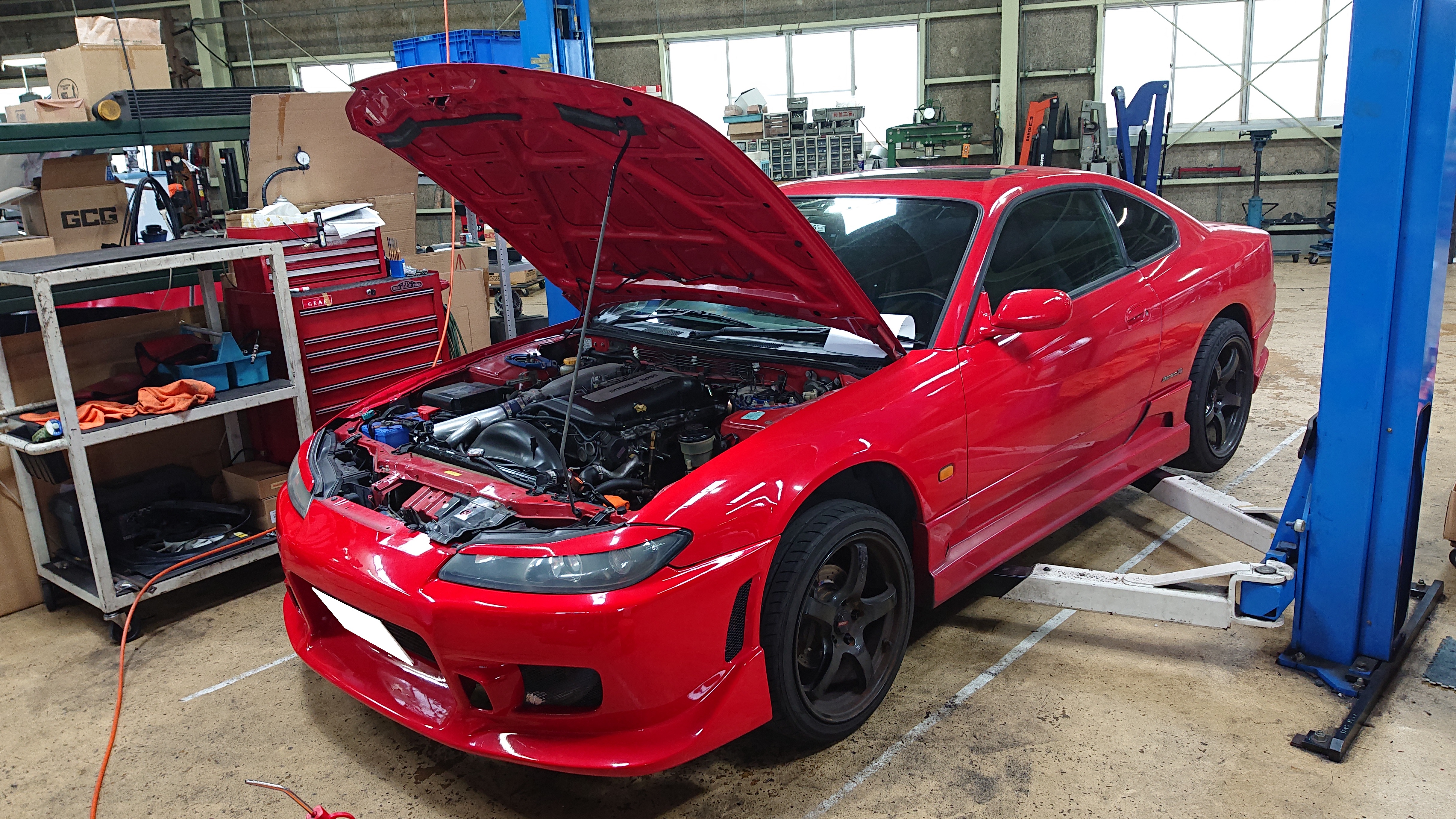 S15 シルビア 排気漏れ修理＆ブレーキパッド交換！ | 東海 愛知県岡崎市のチューニングショップ ビークルフィールド Car Life Advice  Vihicle Field